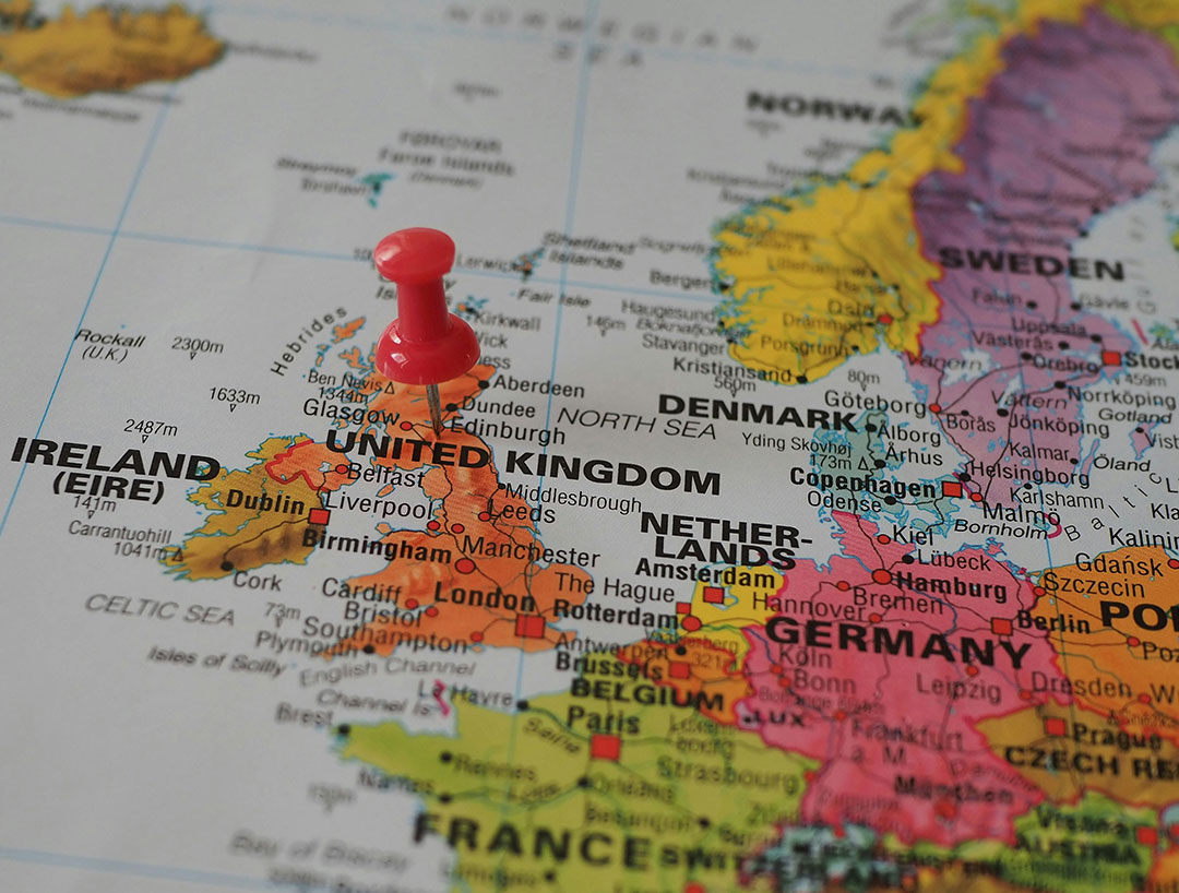 Engeland op de landkaart