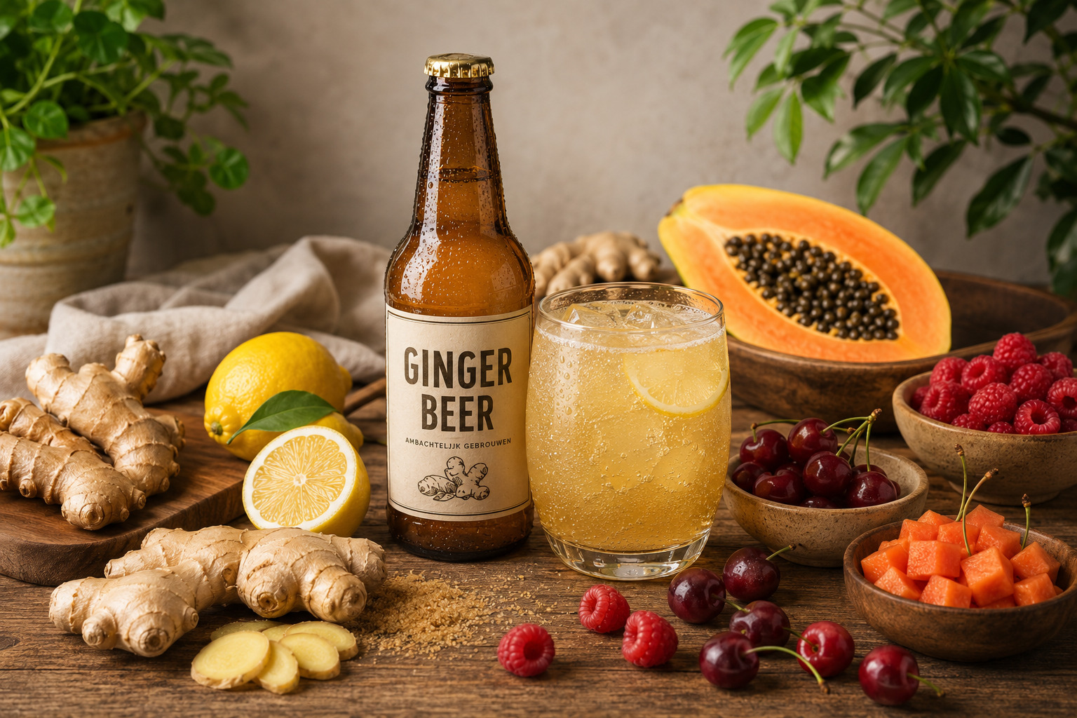 Gingerbeer / gemberbier met diverse ingrediënten | Burg Bieren